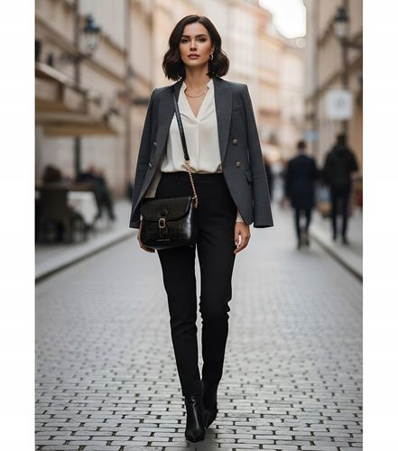 Monnari Torebka Kuferek Listonoszka Czarny Kroko Łódka Czarna PREMIUM na Arena.pl