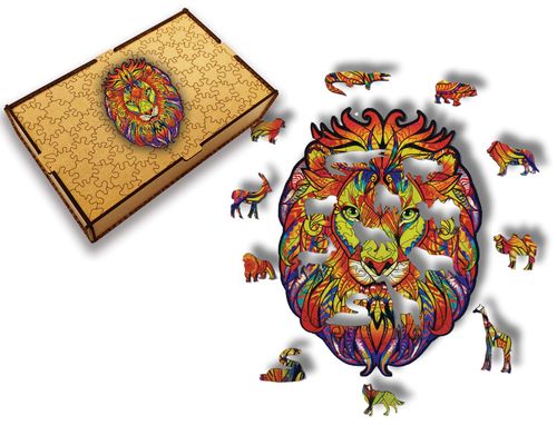 Puzzle Drewniane dla dzieci i  Lew 2 Lion 2 w pudełku drewnianym na Arena.pl