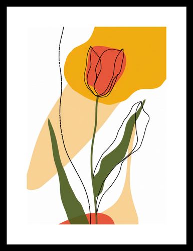 Plakat 21x29,7cm Przerysowany Tulipan na Arena.pl