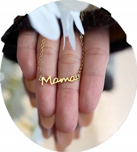 Naszyjnik stal nierdzewna mama złoty n387 na Arena.pl