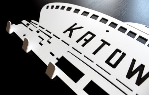 Metalowy wieszak ścienny na ubrania klucze loft KATOWICE SPODEK czarny na Arena.pl