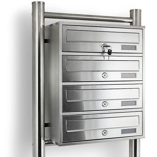 SKRZYNKA LOKATORSKA NIERDZEWNA 4-KOMOROWA SZCZOTKOWANA STAL na Arena.pl