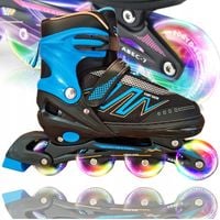 ROLKI Łyżworolki REGULOWANE Kauczukowe KÓŁKA NR. 39-42 ŚWIECĄCE KOŁA LED