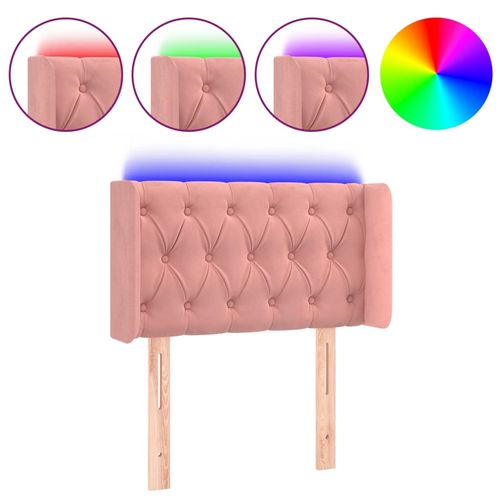 Zagłówek do łóżka z LED, różowy, 83x16x78/88 cm, aksamit na Arena.pl