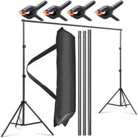 Statyw do Tła Fotograficznego Teł Zestaw do Studia Zaciski Etui 200x200cm