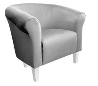 Fotel Milo nogi białe szary MG17