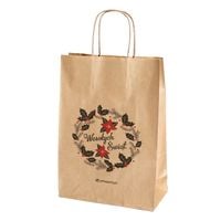 TOREBKA PREZENTOWA ŚWIĄTECZNA EKO KRAFT z KOLOROWYM NADRUKIEM