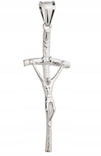 Srebrny Wisiorek Krzyżyk Papieski z Jezusem pr 925 na Arena.pl
