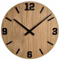 ZEGAR DREWNIANY Ścienny Dębowy MODESTO 40 cm cichy DĄB DUŻY SLIM