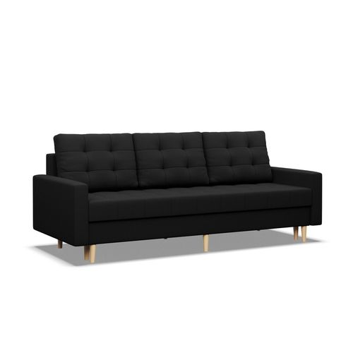 Kanapa skandynawska, pikowana, NUBO, 212x92x92 cm, czarny na Arena.pl