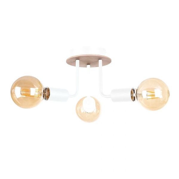 Lampa sufitowa 3xE27 LUNA WOOD WHITE zdjęcie 1