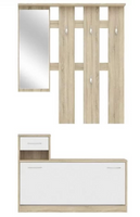 Emaga GARDEROBA SELENE SZAFKA PÓŁKA WIESZAK LUSTRO DĄB SONOMA / BIEL
