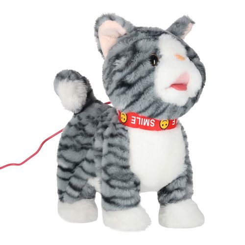 Interaktywny Kotek Pluszak na Smyczy Miauczy Chodzi Gra Zabawka dla Dzieci na Arena.pl