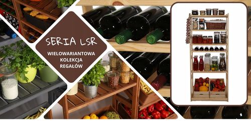 Emaga Regał drewniany do spiżarni wino LSR 5 półek Br na Arena.pl