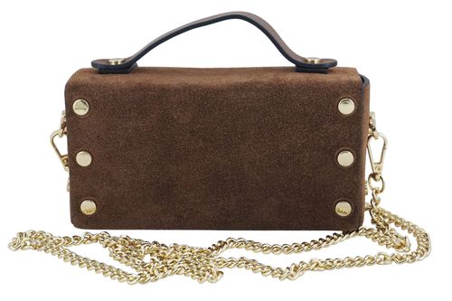 Zamszowa torebka Barberinis wizytowa - Brązowa na Arena.pl