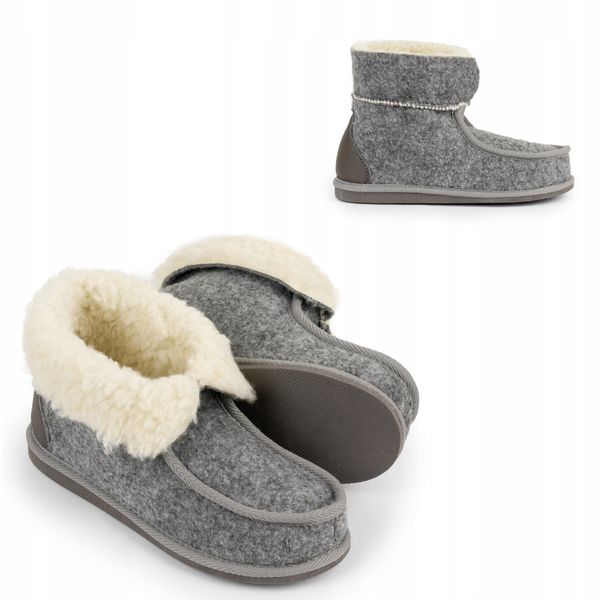 Bambosze Kapcie Góralskie Ciepłe Wełniane Wysokie zdjęcie 1