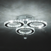 LAMPA SUFITOWA LED ŻYRANDOL SREBRNY KRYSZTAŁOWY NOWOCZESNY 36W 6500K 4050LM