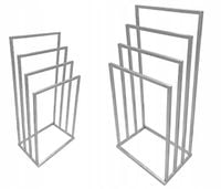 STOJAK WIESZAK STOJĄCY NA RĘCZNIKI DO ŁAZIENKI LOFT METALOWY SREBRNY DESIGN