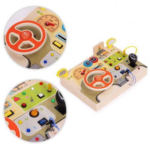 TABLICA MANIPULACYJNA LED DREWNIANA DLA DZIECI OD 3 LAT na Arena.pl