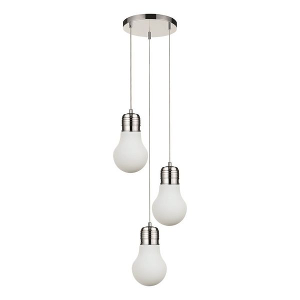 Bulb Zwis 3xE27 60W Chrom/Biały zdjęcie 1