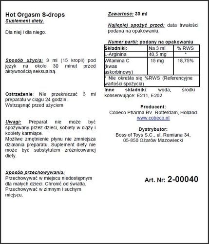 Supl.diety Hot Orgasm Erotic Drops na Arena.pl