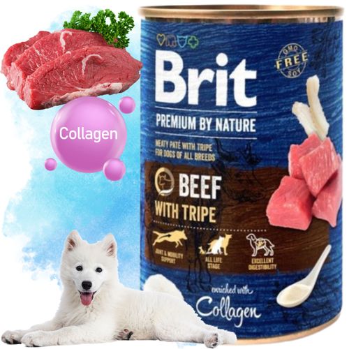 mokra karma dla psa z wołowiną brit premium by nature 400 g wysokobiałkowa na Arena.pl