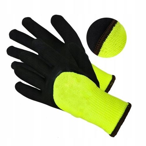 12 PAR Rękawice Robocze Ocieplane Ochronne BHP Grube Zimowe Latex Ciepłe 10 na Arena.pl