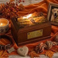 Labrador Pies Urna kremacyjna na prochy Drewniana urna dla psa Labrador