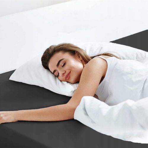 Bawełniane Prześcieradło z Gumką 160x200 Miękkie Kolor Ciemnoszary Jersey na Arena.pl