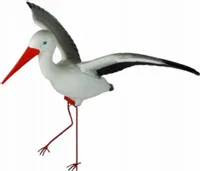 Bocian z rozłożonymi skrzydłami plastikowy figurka ogrodowa duża ptak