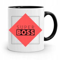 Kubek Czarny Prezent Dla Szefa Super Boss Z Nadrukiem Ze Zdjęciem