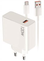 Ładowarka sieciowa 120W HyperCharge USB Ultraszybka PD QC z kablem USB-C