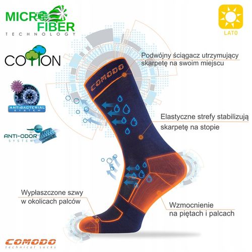 Wygodne skarpetki dziecięce do jazdy konno na lato z mikrofibry od Comodo na Arena.pl