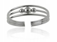 Pierścionek srebrny na palec u stopy kulki ps049