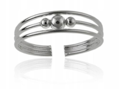 Pierścionek srebrny na palec u stopy kulki ps049 na Arena.pl