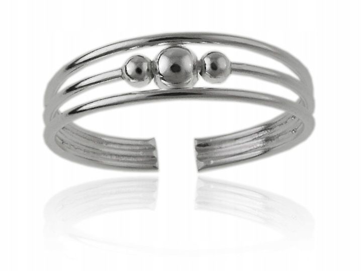Pierścionek srebrny na palec u stopy kulki ps049 zdjęcie 1