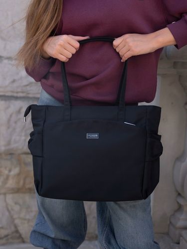 Torba shopper bag torebka damska pojemna na ramię miejska czarna PETERSON na Arena.pl