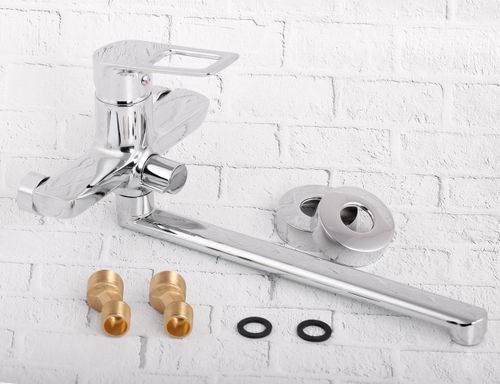 Bateria chromowana ścienna kuchenna na Arena.pl