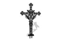 KRZYŻ ŻELIWNY NR 3 PIĘKNY WYSOKI NA GRÓB CMENTARZ KRZYŻYK