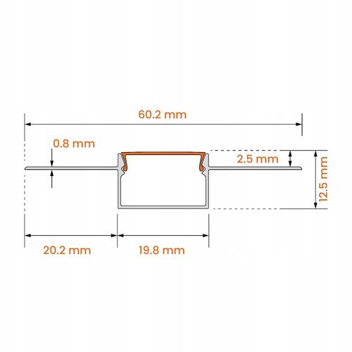 Profil LED aluminiowy do płyt GK gipsowych wpuszczany 2m regips na Arena.pl