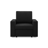 Fotel wypoczynkowy, prosty, BLOM, Mikrofaza, 83x92x85, czarny | TYLETEGOTU