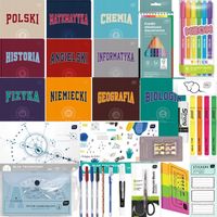 duża WYPRAWKA SZKOLNA PRZYBORY SZKOLNE ZESZYTY TEMATYCZNE klasa 4-8