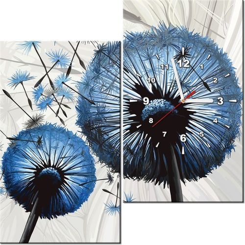 60 60CM ZEGAR DMUCHAWCE NIEBIESKIM KOLORZE OBRAZ ŚCIENNY PŁÓTNO RAMA na Arena.pl