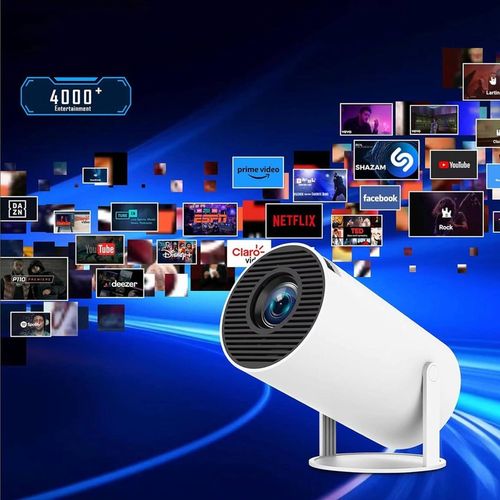 PROJEKTOR RZUTNIK ANDROID TV WIFI MINI 4K PRZENOŚNY SMART GŁOŚNIK OBROTOWY na Arena.pl