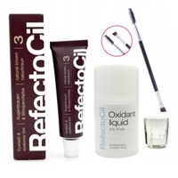 REFECTOCIL Henna żelowa BRĄZOWA 3 + Woda 3% w płynie + Pędzelek + Kieliszek