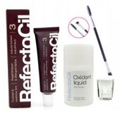 REFECTOCIL Henna żelowa BRĄZOWA 3 + Woda 3% w płynie + Pędzelek + Kieliszek