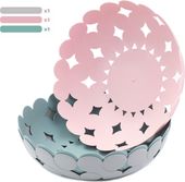 Zestaw 3 Koszyków na Owoce Warzywa Kolorowe Miski 27cm Różowy Niebieski