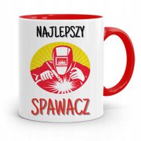 Kubek Czerwony Prezent Spawacza Najlepszy Spawacz Z Nadrukiem Ze Zdjęciem