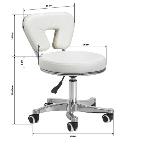 Taboret kosmetyczny do pedicure 9266 biały na Arena.pl