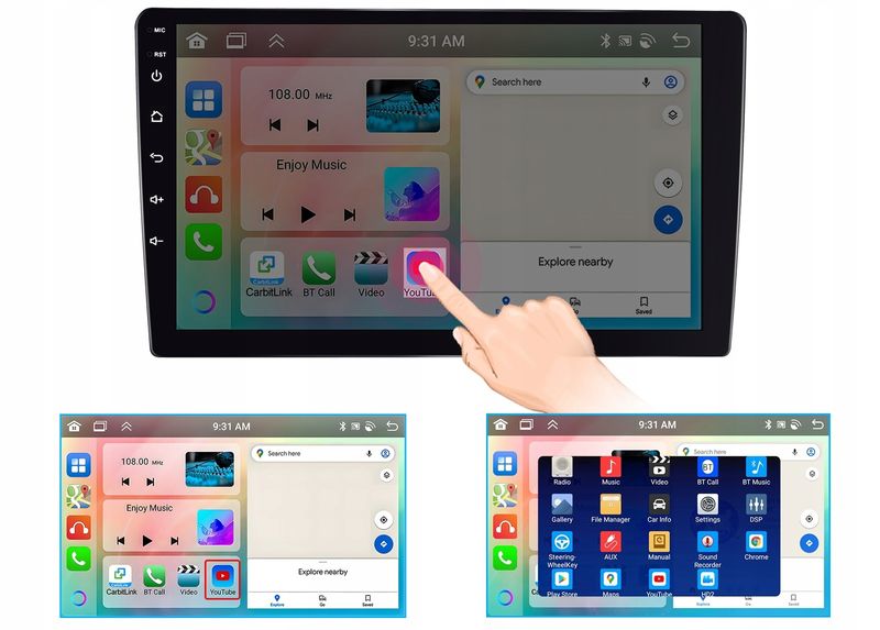 Radio samochodowe 2DIN MULTIMEDIALNE 9 cali ANDROID 13 kamera BT zdjęcie 12